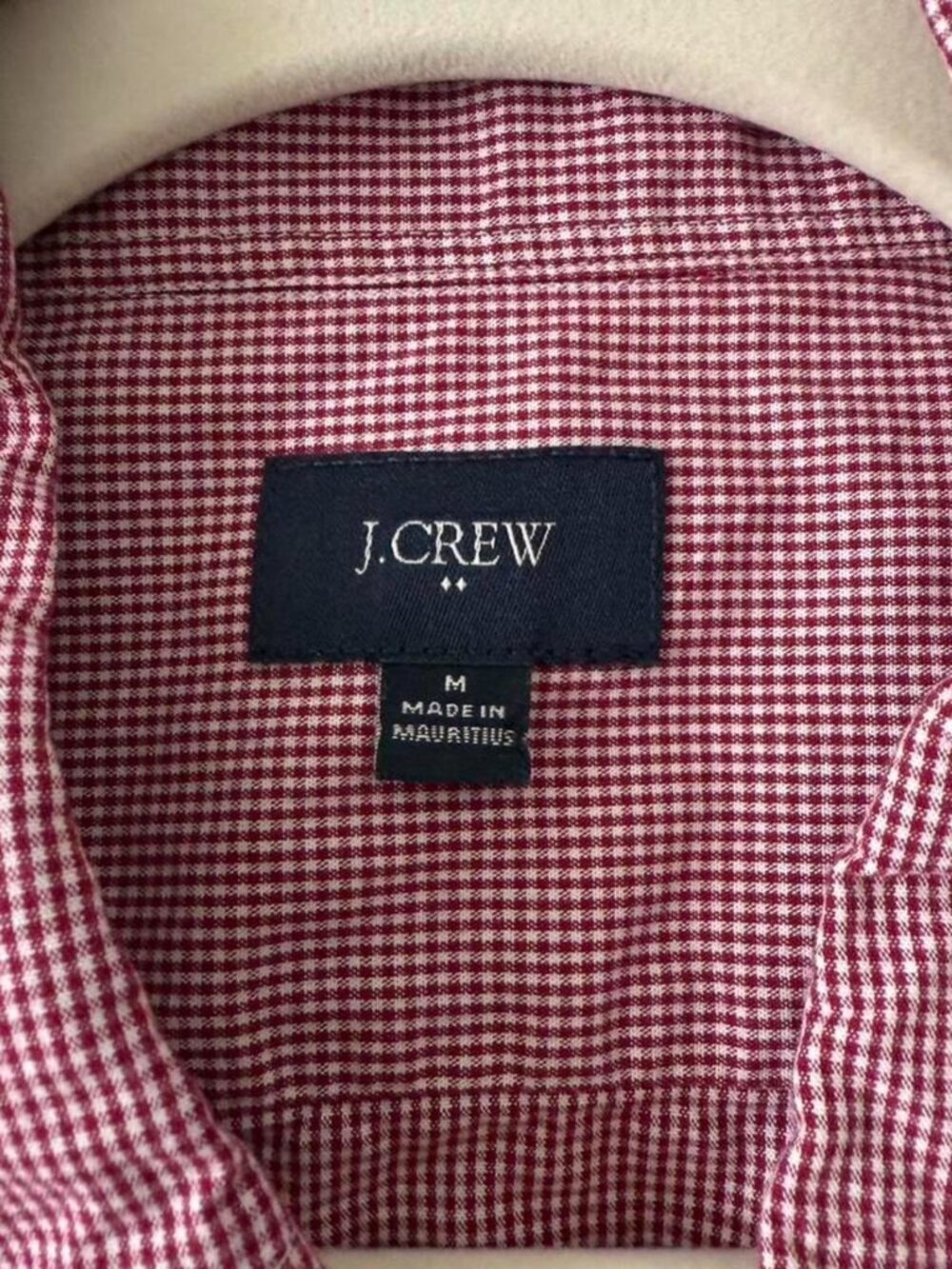 J.Crew Mens 100% Cotton Red and White Button Up Size Medium - Picture 3 of 4